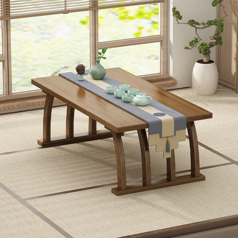 Traditional Solid Wood Accent Side Table in Brown with Rectangle Top