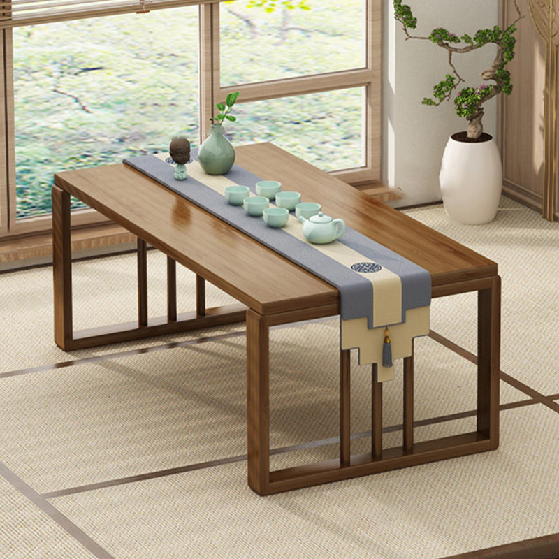 Traditional Solid Wood Accent Side Table in Brown with Rectangle Top