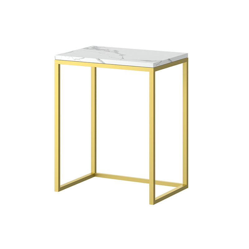 Contemporary Rectangle Marble Top Sofa Side Accent Table for Living Room
