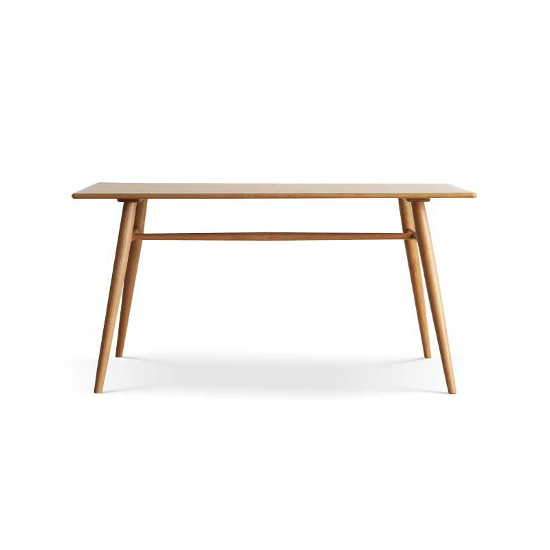 Contemporary Rectangular Dining Table Brown Solid Wood Table Top