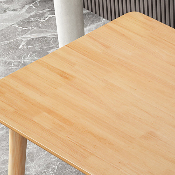 Modern Square Natural Rubberwood Space Saving Dining Table with 4 Legs