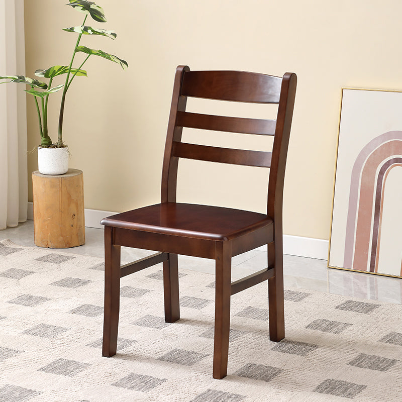 Contemporary Indoor Ladder Back Solid Wood Armless Dining Chair