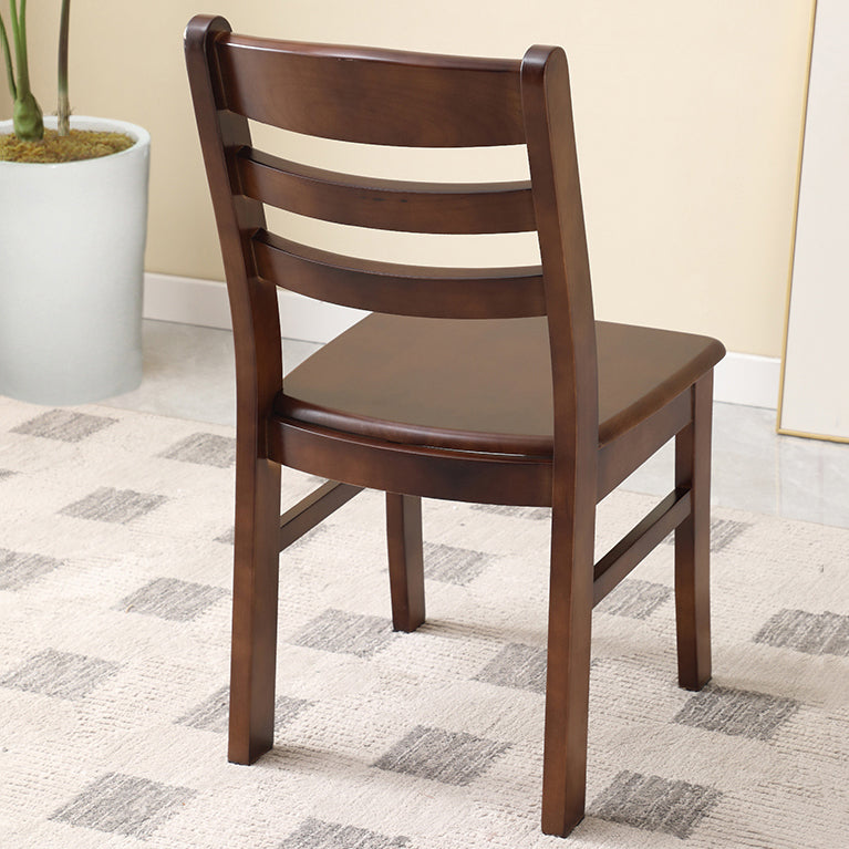 Contemporary Indoor Ladder Back Solid Wood Armless Dining Chair