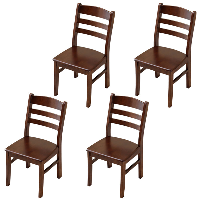 Contemporary Indoor Ladder Back Solid Wood Armless Dining Chair