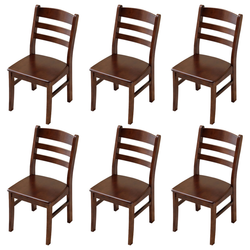 Contemporary Indoor Ladder Back Solid Wood Armless Dining Chair