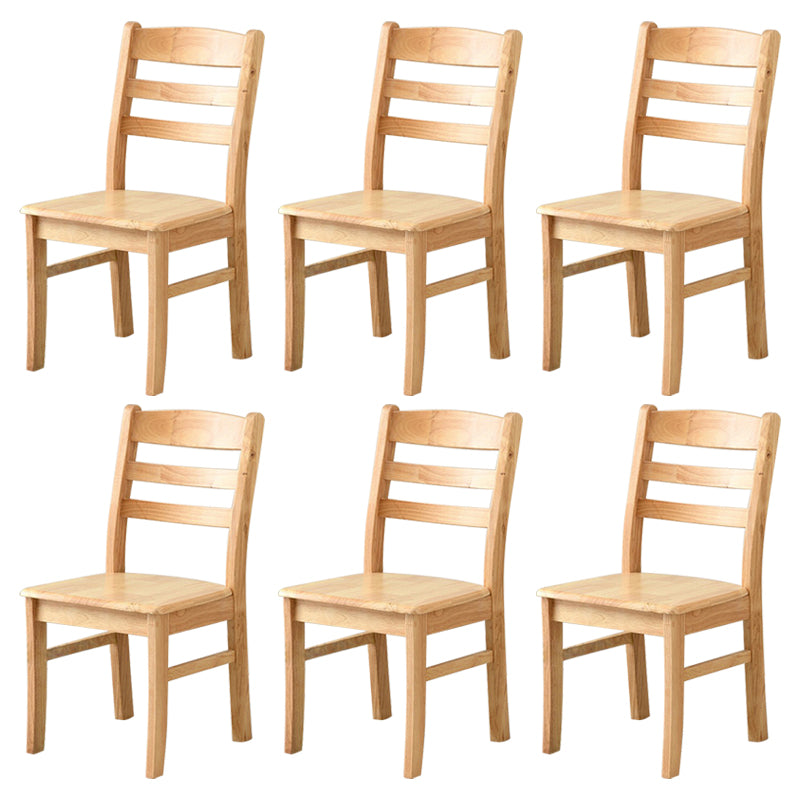 Contemporary Indoor Ladder Back Solid Wood Armless Dining Chair