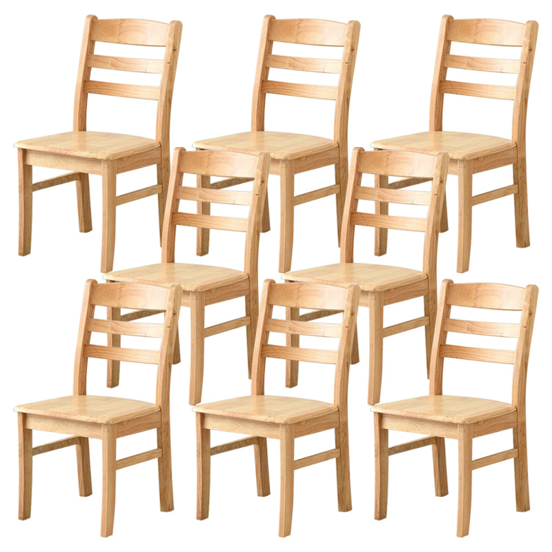 Contemporary Indoor Ladder Back Solid Wood Armless Dining Chair
