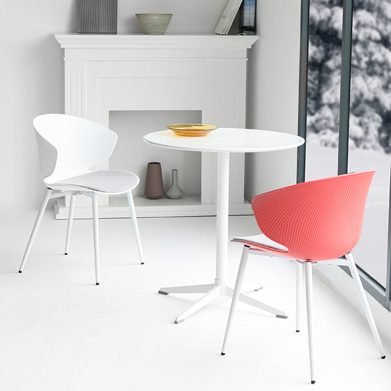 Modern Dining Room Upholstered Wingback Plastic Armless Dining Chair