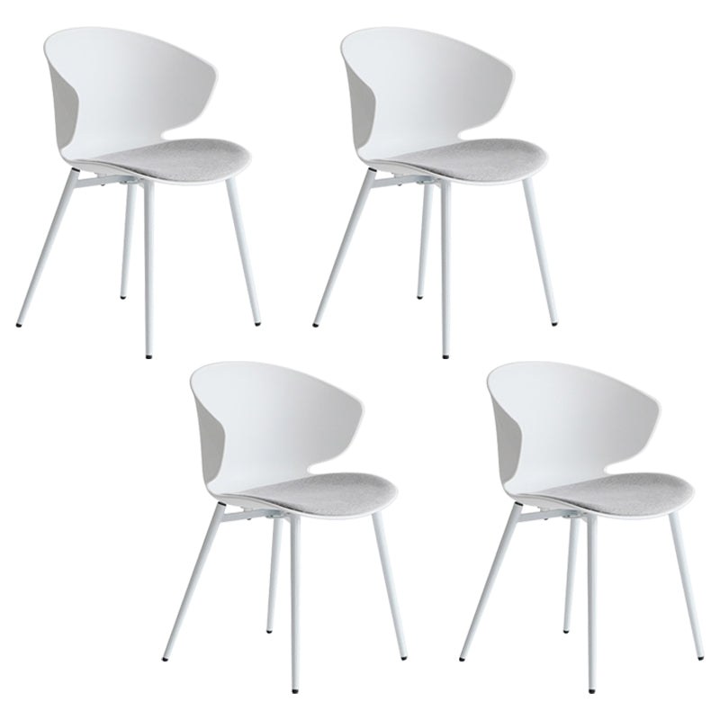 Modern Dining Room Upholstered Wingback Plastic Armless Dining Chair