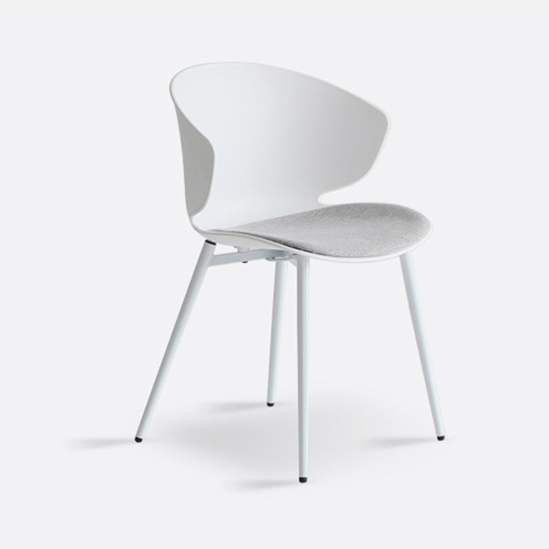 Modern Dining Room Upholstered Wingback Plastic Armless Dining Chair