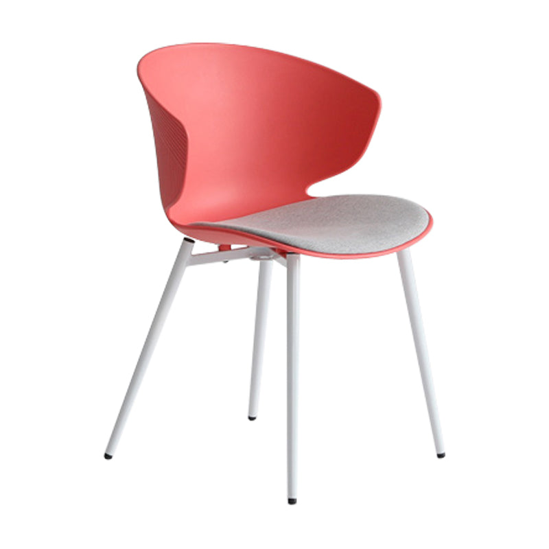 Modern Dining Room Upholstered Wingback Plastic Armless Dining Chair