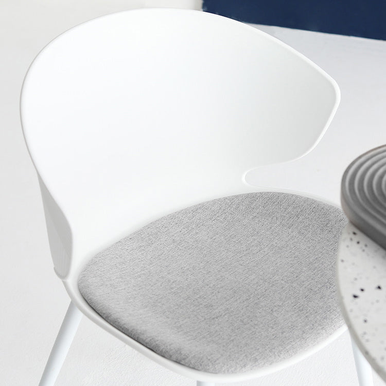 Modern Dining Room Upholstered Wingback Plastic Armless Dining Chair