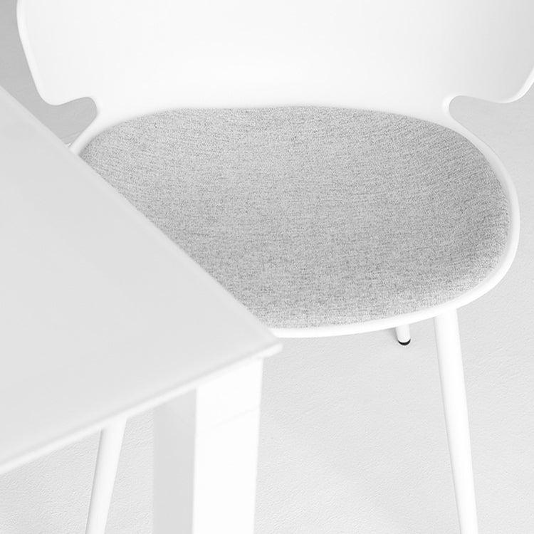 Modern Dining Room Upholstered Wingback Plastic Armless Dining Chair