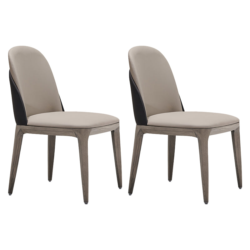 Faux Leather and Solid Wood Modern Dining Accent Chair for Home