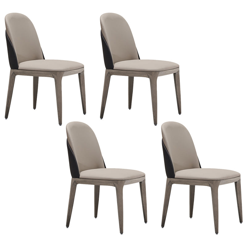 Faux Leather and Solid Wood Modern Dining Accent Chair for Home