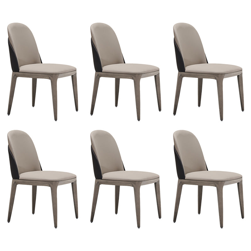 Faux Leather and Solid Wood Modern Dining Accent Chair for Home