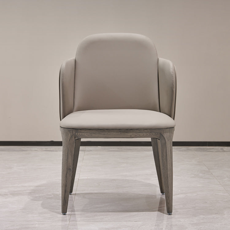 Faux Leather and Solid Wood Modern Dining Accent Chair for Home