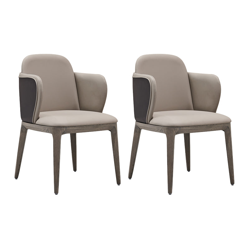 Faux Leather and Solid Wood Modern Dining Accent Chair for Home