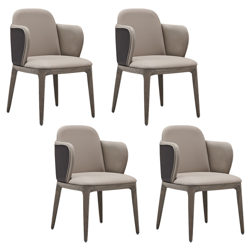 Faux Leather and Solid Wood Modern Dining Accent Chair for Home