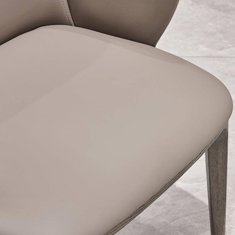 Faux Leather and Solid Wood Modern Dining Accent Chair for Home