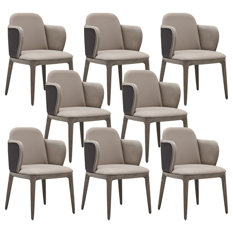 Faux Leather and Solid Wood Modern Dining Accent Chair for Home