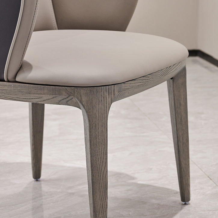 Faux Leather and Solid Wood Modern Dining Accent Chair for Home