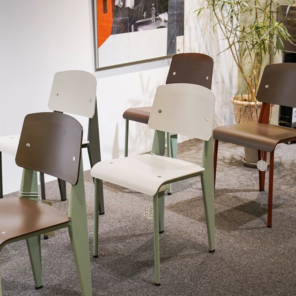 Metal and Plastic Open Back Modern Side Dining Chairs for Home