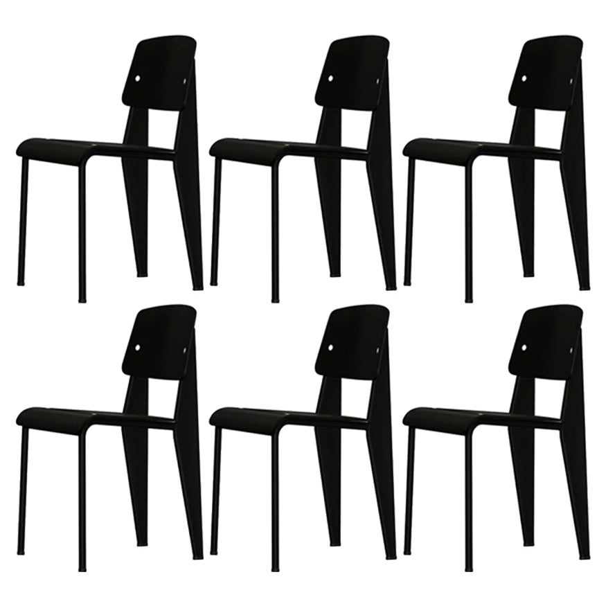 Metal and Plastic Open Back Modern Side Dining Chairs for Home