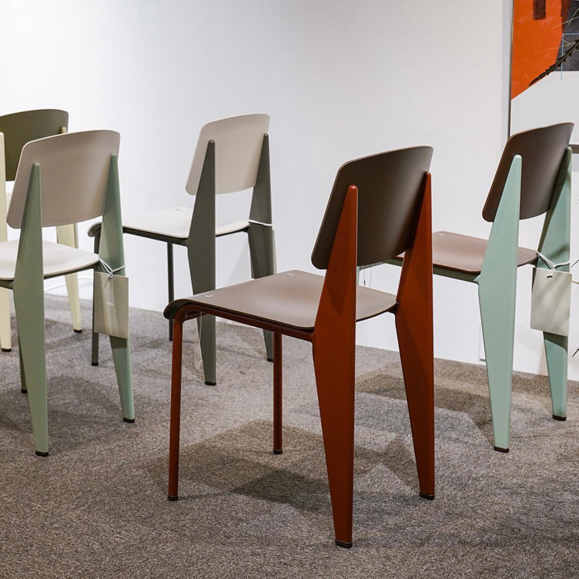 Metal and Plastic Open Back Modern Side Dining Chairs for Home