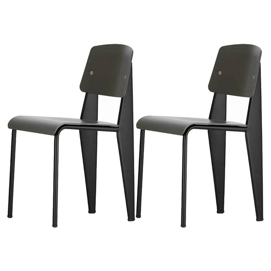 Metal and Plastic Open Back Modern Side Dining Chairs for Home