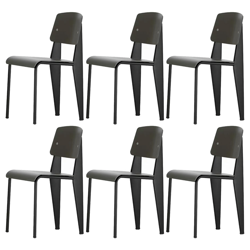 Metal and Plastic Open Back Modern Side Dining Chairs for Home