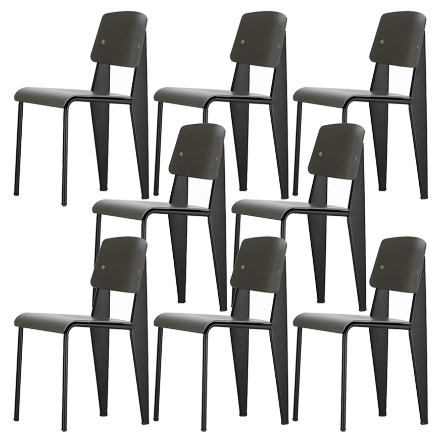 Metal and Plastic Open Back Modern Side Dining Chairs for Home