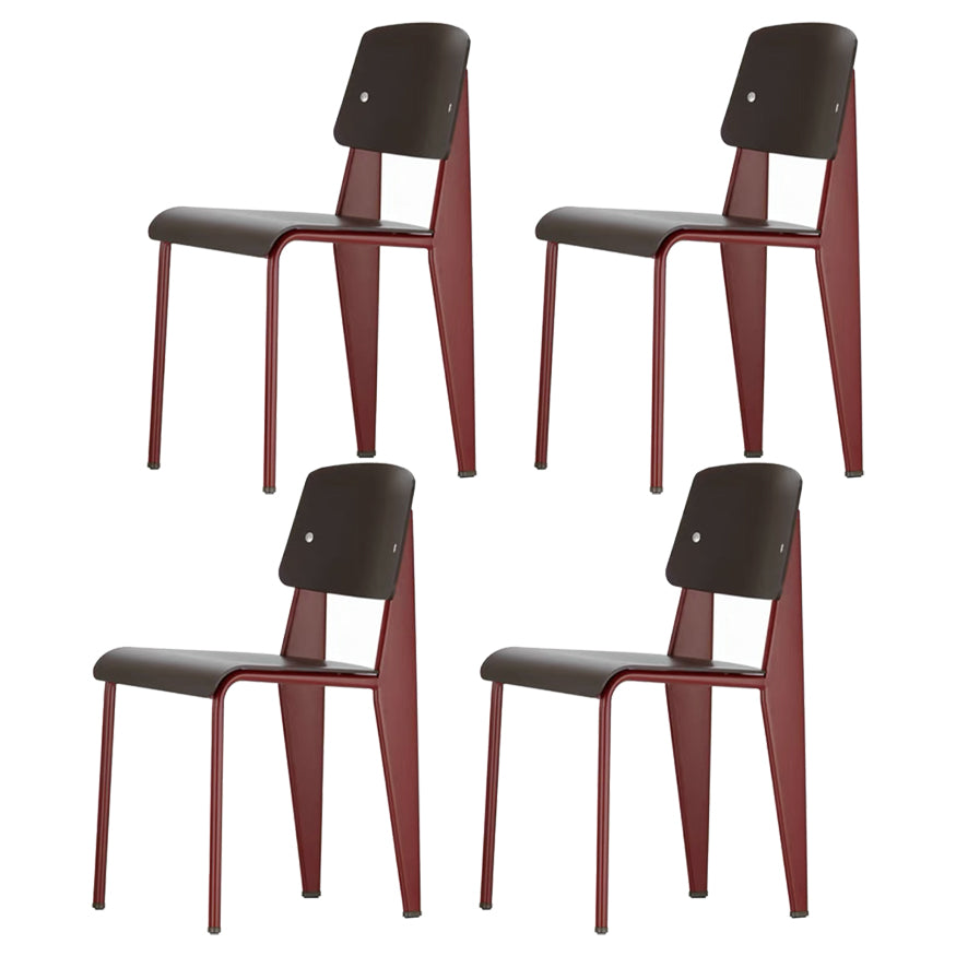 Metal and Plastic Open Back Modern Side Dining Chairs for Home
