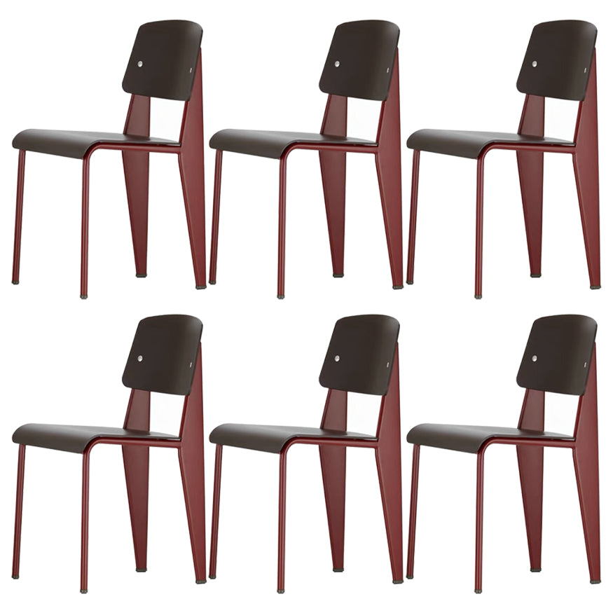 Metal and Plastic Open Back Modern Side Dining Chairs for Home