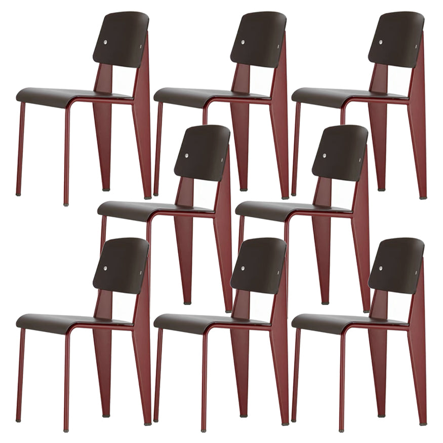 Metal and Plastic Open Back Modern Side Dining Chairs for Home