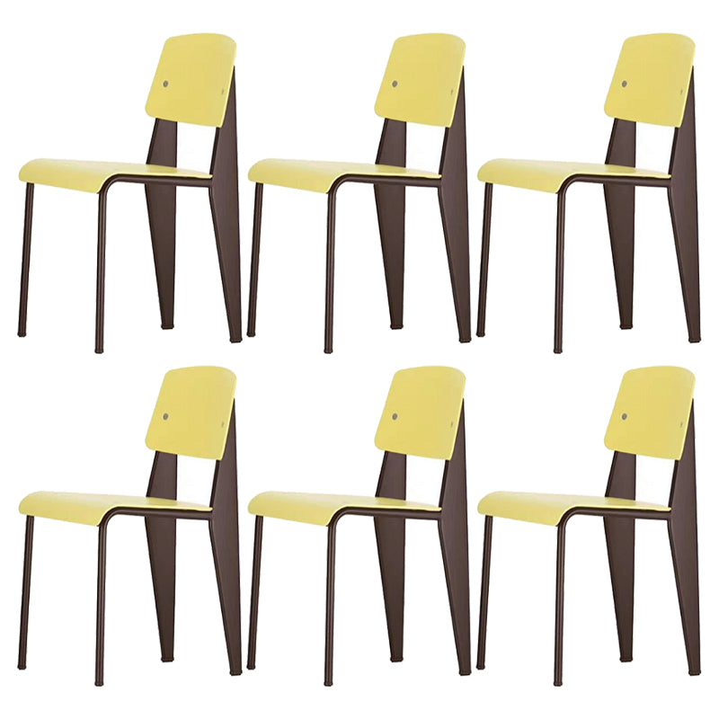 Metal and Plastic Open Back Modern Side Dining Chairs for Home