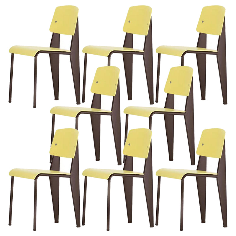 Metal and Plastic Open Back Modern Side Dining Chairs for Home