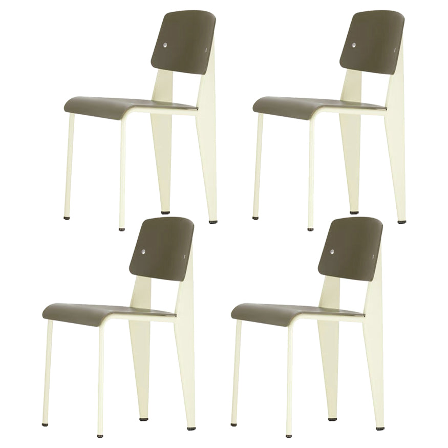 Metal and Plastic Open Back Modern Side Dining Chairs for Home