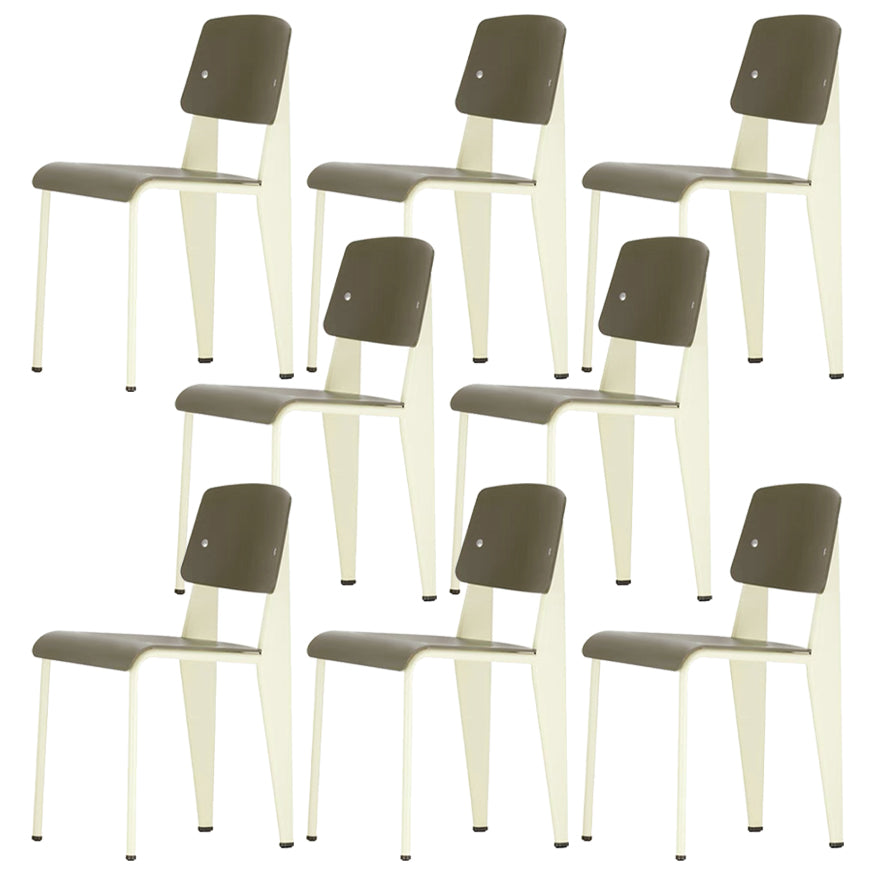Metal and Plastic Open Back Modern Side Dining Chairs for Home