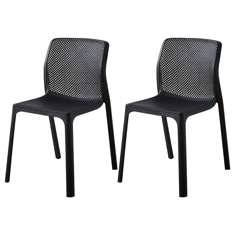 Contemporary Style Low Back Plastic Dining Side Chair for Home Use