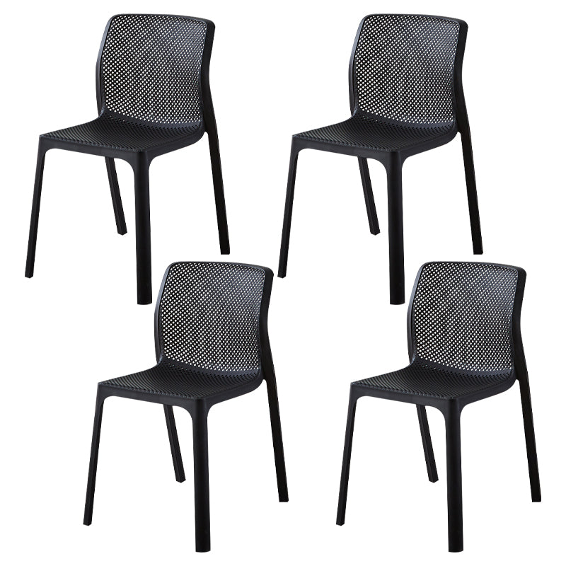 Contemporary Style Low Back Plastic Dining Side Chair for Home Use