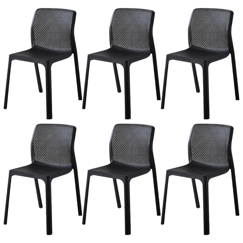 Contemporary Style Low Back Plastic Dining Side Chair for Home Use
