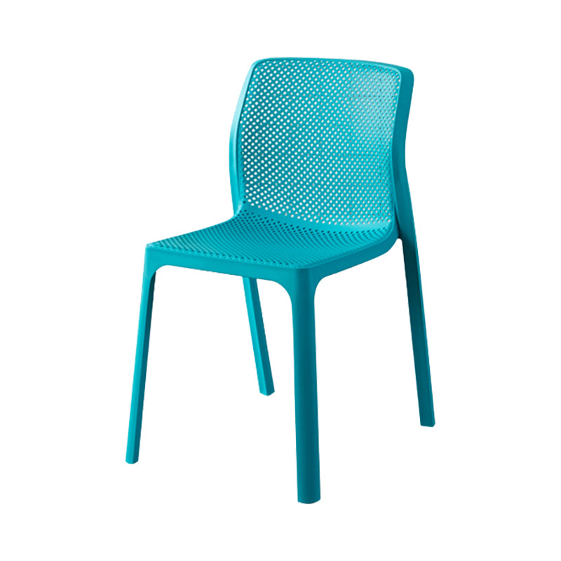 Contemporary Style Low Back Plastic Dining Side Chair for Home Use