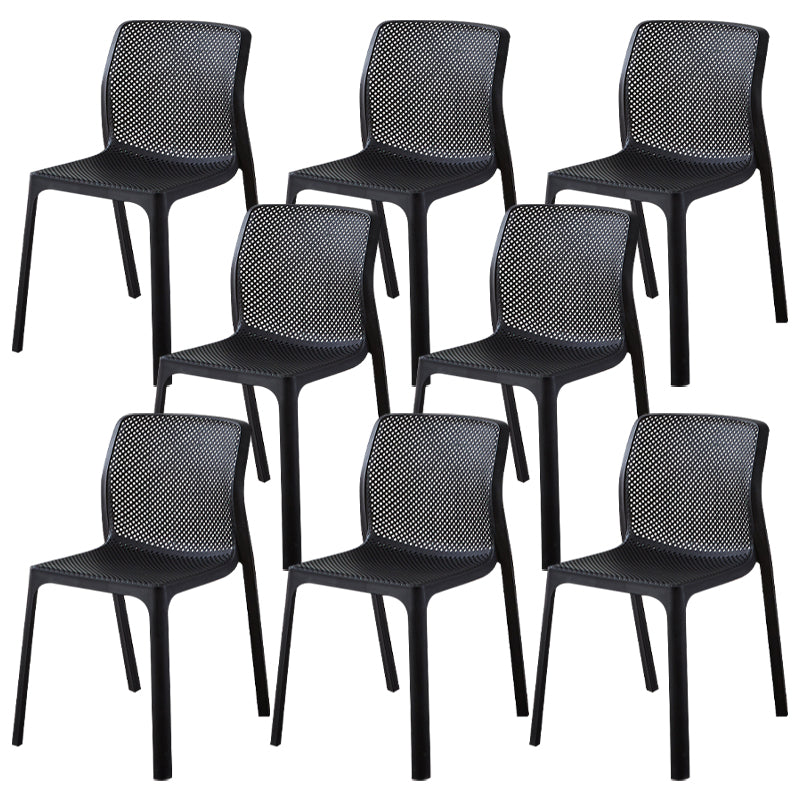 Contemporary Style Low Back Plastic Dining Side Chair for Home Use