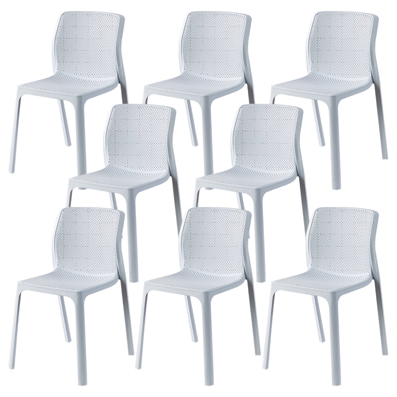 Contemporary Style Low Back Plastic Dining Side Chair for Home Use
