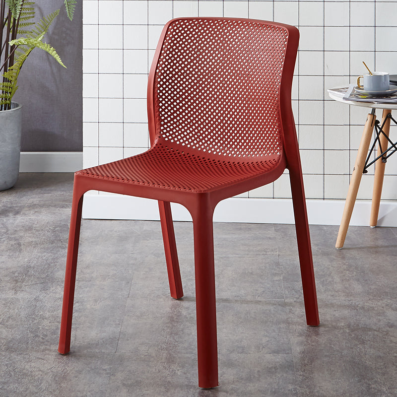 Contemporary Style Low Back Plastic Dining Side Chair for Home Use