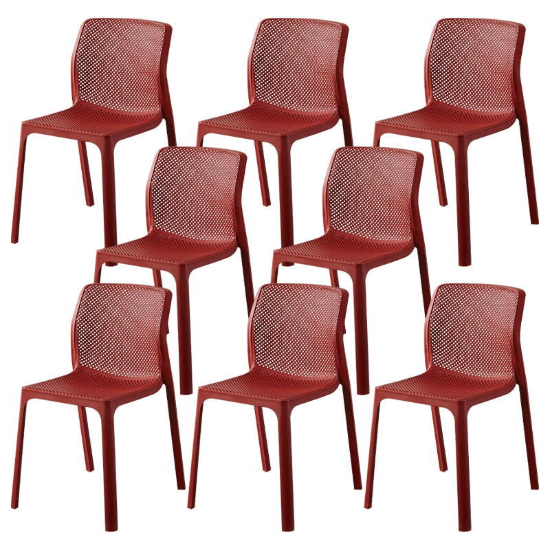 Contemporary Style Low Back Plastic Dining Side Chair for Home Use