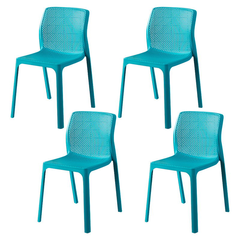 Contemporary Style Low Back Plastic Dining Side Chair for Home Use