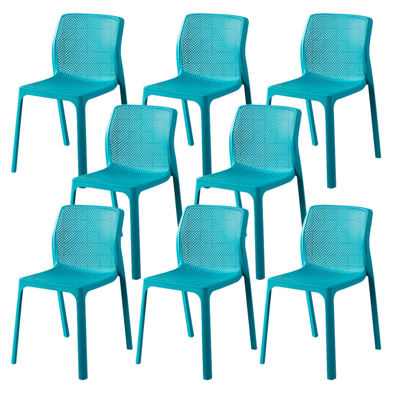 Contemporary Style Low Back Plastic Dining Side Chair for Home Use