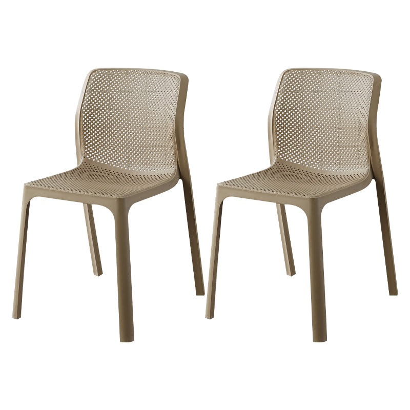 Contemporary Style Low Back Plastic Dining Side Chair for Home Use